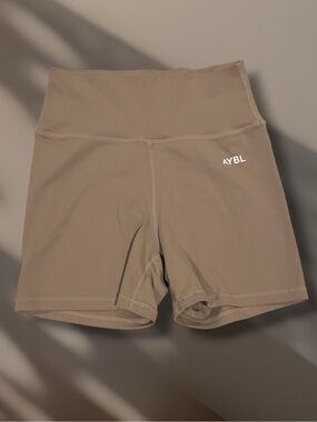 AYBL Motion High Waisted Training Shorts - Taupe / Brown - Small